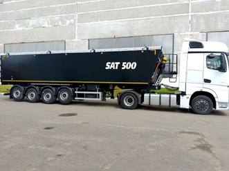 Полуприцеп зерновоз с алюминиевм кузовом SAT500 предназначен для транспортировки сельскохозяйственных грузов (зерно, кукуруза, шрот и т. д.).