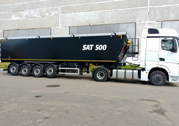 Полуприцеп зерновоз с алюминиевм кузовом SAT500 предназначен для транспортировки сельскохозяйственных грузов (зерно, кукуруза, шрот и т. д.).