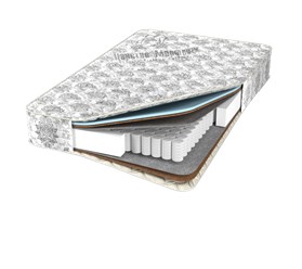 Пружинная серия "Комфорт".
Модель "Медиум-кокос".
Данная серия включает в себя самые ходовые модели в том числе модели с комбинированной жесткостью. Модель на фото (Средней жесткости-жесткая).