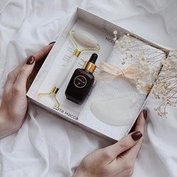 Роллер и гуаша из жадеита | Белый