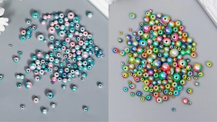 Бусины для творчества «Русалка» d=3-8 мм, набор 10 гр