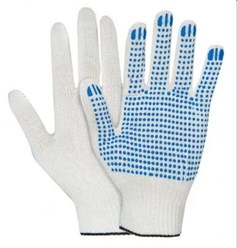 Перчатки рабочие ХБ с ПВХ вязаные 10 класс 4 нити - самый распространенный, популярный и востребованный вид перчаток в различных областях деятельности.
вес - 40-42г, фасовка в мешке - 500 пар.