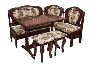 Кухонный уголок Мишель ( орех / ткань). АКЦИЯ 12000 рублей за комплект.