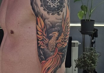 Японская татуировка. Феникс.