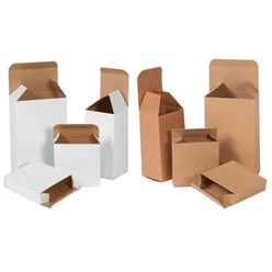 Самосборные вырубные коробки из белого и бурого картона