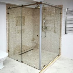 Душевая перегородка угловая с раздвижной дверью