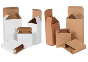 Самосборные вырубные коробки из белого и бурого картона