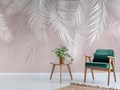 Фотообои с пальмовыми листьями Арека розовые. https://dress-wall.ru/priroda/areka