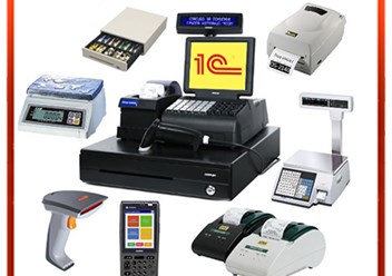 Торговое оборудование: POS-системы, весы торговые, фискальные регистраторы, принтеры чеков, принтеры и сканеры штрих-кодов, терминалы сбора данный (ТСД), программное обеспечение 1С и прочее