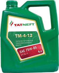 Масло Татнефть трансмиссионное ТМ 4-12 75W-85 GL-4 (п/с) 4л.
