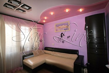 двухуровневый натяжной потолок