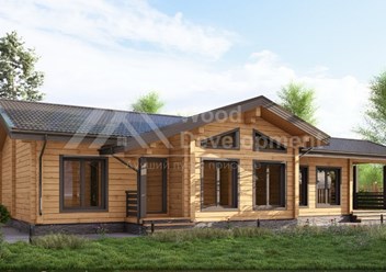 Проект дома из клееного бруса "Ломоносов" 130 м2