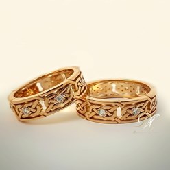 Обручальные кольца из золота 585 пробы с бриллиантами. &quot;Кельтские узоры&quot;