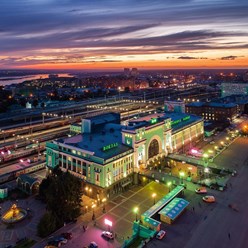 Размещение беседок на территории привокзальной площади - Новосибирск, с высоты птичьего полета