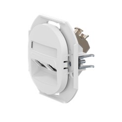 Встраиваемая двойная компьютерная розетка CADUCEUS ALING EON с модулями Keystone RJ45 8P8C cat.6 FTP, механизм