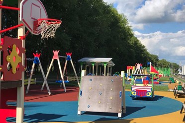 Резиновое покрытие детской площадки