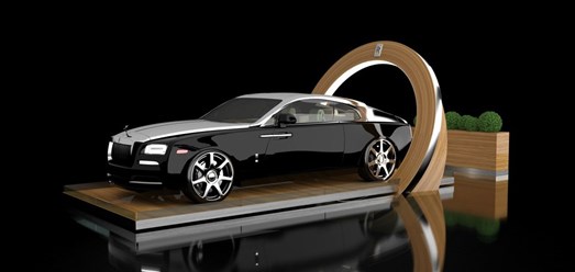 Разработка и проектирование автомобильных выставочных стендов.Дизайн концепт выставочного стенда Rolls-Royce для выставки в ГУМе.