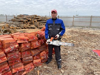 Дрова березовые колотые в сетках