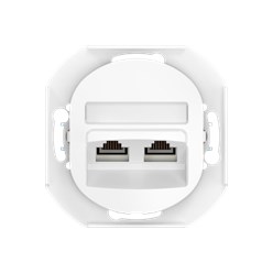 Механизм встраиваемой розетки CADUCEUS ALING EON двойной телефонной с модулями Keystone 2хRJ12 6P6C cat. 3