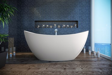 Отдельностоящая каменная белая ванна Purescape-171