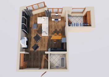 3D-моделирование 1комнатной квартиры