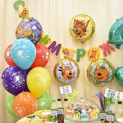 Воздушные шары с гелием на день рождения в стиле Три кота