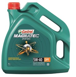 Полусинтетическое моторное масло Castrol Magnatec 5W-40, предназначенное для использования в дизельных двигателях автомобилей с турбонаддувом и без него.