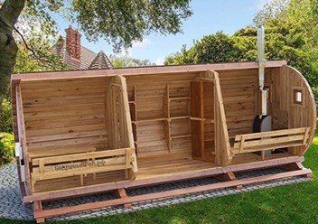 Баня-бочка 2,10×6м и 2,4×6м