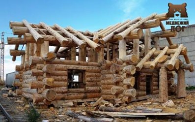 сруб из бревна в классическом канадском стиле