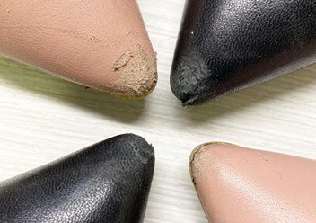реставрация сбитых носов обуви - фото до