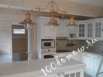 интерьер кухни в доме из клееного бруса фото