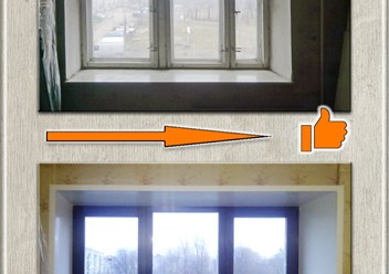 Ламинированное  окно до и после