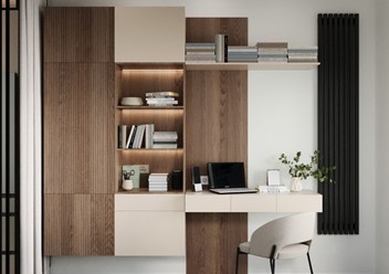 Интерьер рабочего кабинета в ЖК «Grand View»