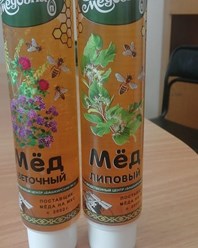 Мед в тубе 240 гр. липовый, цветочный