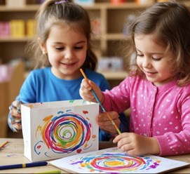 Художественная студия. Занятия для детей по направлению ДИЗАЙН. Роспись изделий из стекла, предметов интерьера, декорирование одежды.
Рисунок, живопись, композиция.