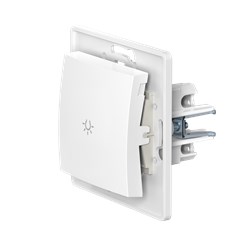 Выключатель скрытой установки CADUCEUS ALING PRESTIGE кнопочный, с символом "Свет", 10АХ, 250В~, механизм