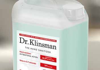 Спиртовой антисептик для рук 5Л. / Dr. Klinsman / Кожный санитайзер / Антибактериальный жидкий дезинфектор для обработки поверхностей