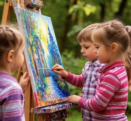 Художественная студия. Занятия для детей по направлению ДИЗАЙН. Роспись изделий из стекла, предметов интерьера, декорирование одежды.
Рисунок, живопись, композиция.