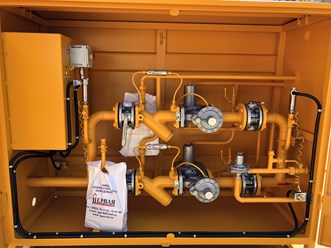 Установка ДКПГ(м) в газорегуляторном шкафном оборудовании.