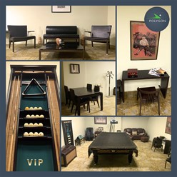 VIP зал: Фирменный бильярдный комплект "Ротанговый Салон" от компании "Руптур", мягкая мебель, TV, караоке. Добро пожаловать!