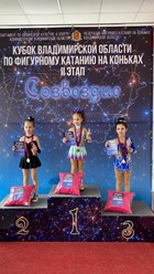 Награждение победительниц Кубка владимирской области по фигурному катанию на коньках 2 этап 2019 фигуристок СКФК "Стального конька"