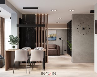 Project "Perfection" - дизайн двухкомнатной квартиры 53 м2 в Хабаровске. Студия дизайна интерьеров INGAIN