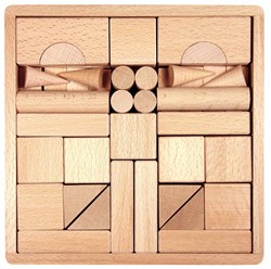 (К2251) Конструктор 50 элементов в деревянной коробке Отсутствие покрытия на деталях даёт ребёнку почувствовать тепло материала, получить правдивую информацию об окружающем мире)