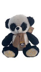 Плюшевая панда размером 30 см. Вид набивки: полиэфирное волокно. Вид материала: искусственный мех. Артикул 6486-2.