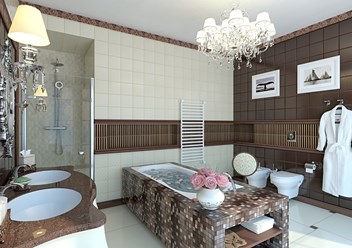 ванная комната в классическо- современном стиле
