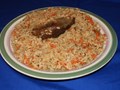 плов (на костре) 
состав: рис, мясо, масло, лук, морковь