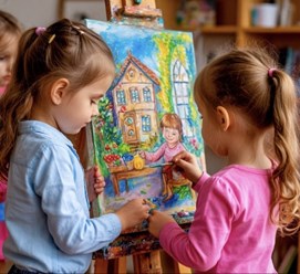 Художественная студия. Занятия для детей по направлению ДИЗАЙН. Роспись изделий из стекла, предметов интерьера, декорирование одежды.
Рисунок, живопись, композиция.