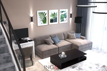 Project hotel "Simple house" - дизайн таунхауса 97 м2 в Хабаровске, КП Орехово. Студия дизайна интерьеров INGAIN