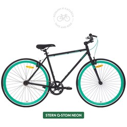 Stern Q-Stom Neon - городской велосипед для комфортной езды: удобные ручки, амортизационная посадка велосиденья и просто красивый вид.