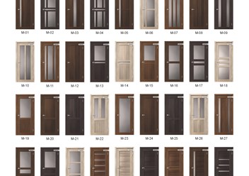 Царговые нестандартные двери с покрытием экошпон, 4 цвета